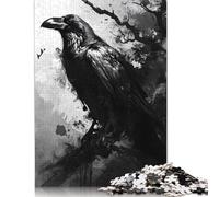 1000 Pieces The Raven Monochromatic for Adults Difficult Jigsaw Puzzles Wooden Puzzle for Adults And Teenager Jigsaw Puzzles for Adult 1000pcs (75x50cm)
