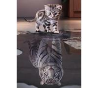 1000 Pieces The Shadow Of A Cat And Tiger The Wooden Puzzle Jigsaw Puzzle Adult Educational Toys