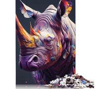 1000 Pieces The Shy Rhino Puzzle for Adults Paper Puzzles Jigsaw Puzzles for Adults Educational Game Challenge Toy 1000pcs (75x50cm)