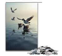 1000 Pieces The Slanting Shadow of Wild Geese Adult Jigsaw Puzzles Family Fun Jigsaws Family Game Stress Reliever Difficult Challenge Puzzle 1000 PCS(75x50cm)