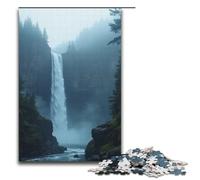 1000 Pieces The Waterfall Cascades Down from The Cliff Stirring Up Bursts of Water Mist Puzzles for Adults Impossible Puzzle Stress Reliever for And Teenager Age 14 And Up 1000 PCS(38x26cm)