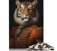 1000 Pieces Tiger King Animal Painting Jigsaw Puzzle Difficulty Puzzle Education Games Toys 1000pcs (75x50cm)