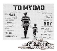 1000 Pieces To My Dad Police Jigsaw Puzzles Wooden Puzzles for Adults & Teenager Brain Teaser Puzzles For Adults 1000pcs (75x50cm)