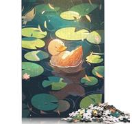 1000 Pieces Tranquil Duck In A Pond Jigsaw Puzzle, Creative Rectangular Paper Jigsaw Puzzles for Adults, Large Puzzles for Family Educational Game 1000pcs (38x26cm)