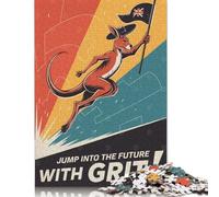 1000 Pieces Union Jack Kangaroo Creative Square Wooden Jigsaw Puzzles for Adults Educational Game Challenge Toy 1000pcs (75x50cm)