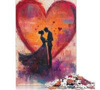 1000 Pieces Valentines Day Love Jigsaw Puzzles for Adults Wooden Puzzles for Adults & Teenager Family Activity Jigsaw Puzzles 1000pcs (75x50cm)