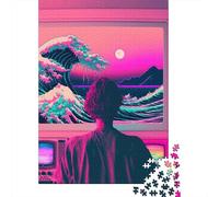 1000 Pieces Vaporwave Aesthetics Square Jigsaw Puzzles for Adults And Wooden Puzzles Children Puzzles 1000pcs (75x50cm)
