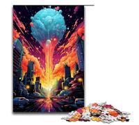 1000 Pieces Vibrant City Puzzles for Adults Impossible Puzzle Stress Reliever for And Teenager Age 14 And Up 75x50cm