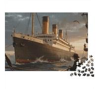 1000 Pieces Vintage Ship Jigsaw for Adults Paper Brain Teaser Ocean Liner Puzzle Home Decor Family Game 38x26cm/1000pcs
