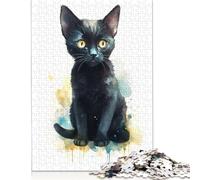 1000 Pieces 'Watercolor Bombay Cat Baby for Adults Difficult Jigsaw Puzzles Puzzles Wooden Puzzles Educational Game for Adult Teenagers 1000pcs (75x50cm)