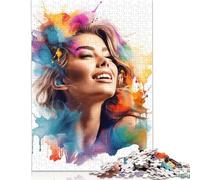 1000 Pieces Watercolor Painting Girl for Adults Difficult Jigsaw Puzzles for Adults Family Fun Jigsaws Puzzles 1000pcs (38x26cm)