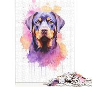 1000 Pieces 'Watercolor Rottweiler Art Jigsaw Puzzles for Adults Puzzle Adult Jigsaw Puzzle Puzzles for Adults Teens 1000pcs (75x50cm)