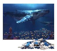 1000 Pieces Whale Black Parrot Creative Square Paper Jigsaw Puzzles for Adults Educational Game Challenge Toy 38x26cm/1000pcs