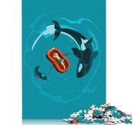 1000 Pieces Whale Ocean Creative Square Jigsaw Puzzles for Adults & Wooden Puzzles Challenging Game 1000pcs (75x50cm)