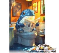 1000 Pieces Whale on The Toilet Funny Jigsaw Puzzles Puzzles for Teenagers Gifts Unique Home Decor And Gifts 1000pcs (75x50cm)