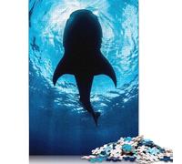1000 Pieces Whale Shark Ocean Creative Square Wooden Jigsaw Puzzles for Adults Educational Game Challenge Toy 1000pcs (75x50cm)