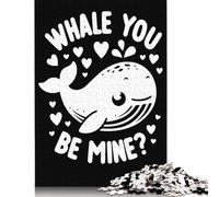 1000 Pieces Whale You Be Mine Creative Square Paper Jigsaw Puzzles for Adults Educational Game Challenge Toy 38x26cm/1000pcs