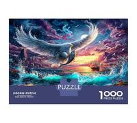 1000 Pieces White Eagle Catches Fish over Sea Educational Games Puzzle Jigsaw Puzzles Wildlife Fun Challenge for Adults, Home Decor Jigsaw 52x38cm/1000pcs