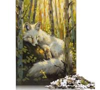 1000 Pieces White Fox Fairy Tale Magic for Adults Difficult Jigsaw Wooden Puzzle for Adults Christmas Eve Gifts 1000pcs (75x50cm)