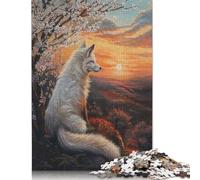 1000 Pieces White Fox Sunset Magical Puzzles Jigsaw Adults Difficulty Jigsaw Puzzle Relaxing Games Toy 1000pcs (75x50cm)