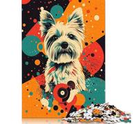 1000 Pieces White West Highland Terrier Pop Art Print Playful Dog Decor for Adults Difficult Jigsaw Puzzles Puzzle Jigsaws for Adults for Home Decoration 1000pcs (75x50cm)