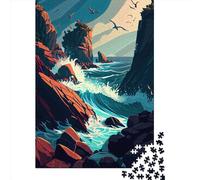 1000 Pieces Wild Nature Ocean Waves Wood Puzzles Wooden Puzzles for Adults& Teenagers Age 12 Years Up 1000pcs (75x50cm)