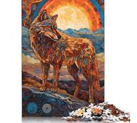 1000 Pieces Wolf Colorful Abstract Jigsaw Puzzles Adults Difficulty Puzzles Strengthen Relationships between Family Members 1000pcs (38x26cm)