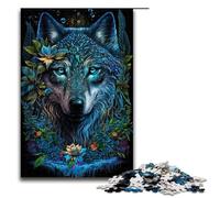 1000 Pieces Wolf in Mandala Jungle Puzzle Game Jigsaw for Adults Suitable for Couples for And Teenager Age 14 Years Up 75x50cm