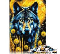 1000 Pieces Wolf Moon Dandelions for Adults Difficult Jigsaw Puzzles for Adults Family Fun Jigsaws Puzzles 1000pcs (75x50cm)