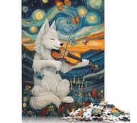 1000 Pieces Wolf Playing Violin Jigsaw Puzzles for Adults, Puzzle, 1000 Pieces Puzzle, Puzzle Game Difficult Challenge Puzzle 1000pcs (75x50cm)