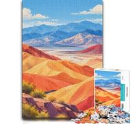 1000 Pieces Wooden Jigsaw Puzzle for Adults, Death Valley California Desert | Piece-by-piece progress - less screen time at home alone or together.