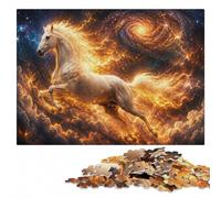 1000 Pieces Wooden Jigsaw Puzzle for Adults, Fiery and Icy Horse in Space | Jigsaw Puzzle - visual matching for a more organised build on quiet evenings.