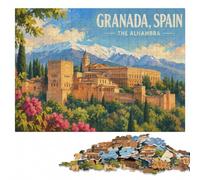 1000 Pieces Wooden Jigsaw Puzzle for Adults, Granada, Spain - The Alhambra | Colour and shape sorting: an activity that can be paused and resumed at home.