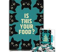 1000 Pieces Wooden Jigsaw Puzzle for Adults, Is This Your Food？ Cats Poster | For adults: Jigsaw Puzzle Gift: holiday gift for puzzle fans, home hobby for puzzle fans.