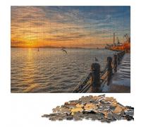 1000 Pieces Wooden Jigsaw Puzzle for Adults, LIGHTHOUSE ON THE BEACH | Jigsaw Puzzle for Adults: New Year gift for puzzle lovers, quiet evening activity.