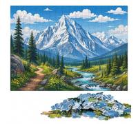 1000 Pieces Wooden Jigsaw Puzzle for Adults, Mountain Landscape Art Siberia | Adult Puzzle - puzzle gift for adults with hands-on indoor leisure.