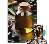 1000 Pieces Wooden Jigsaw Puzzle for Adults, Olive Oil Still Life | Border-first building - a clear section-by-section approach over several sessions.
