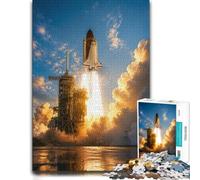 1000 Pieces Wooden Jigsaw Puzzle for Adults, Space Shuttle Launch Pad | Gift for puzzle lovers: indoor weekend activity on weekends.