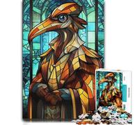 1000 Pieces Wooden Jigsaw Puzzle for Adults, Stained Glass Plague Doctor | Thoughtful Christmas gift for adults with quiet evening activity.