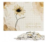 1000 Pieces Wooden Jigsaw Puzzle for Adults, Sunflower Loyalty & Longevity | A screen-free tabletop activity: less screen time at home at your own pace.