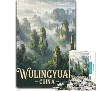 1000 Pieces Wooden Jigsaw Puzzle for Adults, Wulingyuan China Landscape
