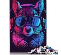 1000 Pieces Wooden Jigsaw Puzzle Space Astronaut Squirrel Puzzles Adults Jigsaws Puzzles Toys Great Christmas And Birthday Gifts for Family 1000pcs (75x50cm)