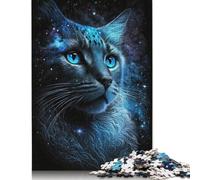 1000 Pieces Wooden Jigsaw Puzzle Space Cosmic Cat Puzzles Adults Jigsaws Puzzles Toys Great Christmas And Birthday Gifts for Family 1000pcs (75x50cm)