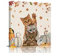 1000 Pieces Wooden Puzzle for Adults Fall Farm Cat Thanksgiving Animal Casual Large Size Puzzle Toy Intellectual Decompression and Home Decoration