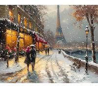 1000 Pieces Wooden Puzzle for Adults Paris Streets in Winter Difficult,challenging,Cool Holiday Puzzle Gifts