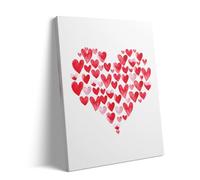 1000 Pieces Wooden Puzzle for Adults Valentine's Day Heart Design with Watercolor Red and Pink Hearts for a Romantic Love Themed Room