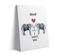 1000 Pieces Wooden Puzzle for Adults Valentine's Day Romantic Elephant Couple with Heart Shape and I Love You Text Cute Design Valentine's Day Love Theme