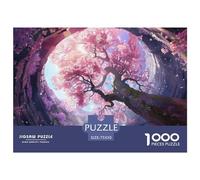 1000 Pieces Wooden Puzzle Thickened Cherry Blossom Puzzles Fun for Adults 1000 Pieces Intellectual Toy Stress Relief Home Decor Educational Play Relaxation Intelligence