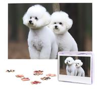 1000 Pieces Wooden Puzzles for Adults, Bichon Frise Personalized Jigsaw Puzzle Interesting Custom Photo Puzzles Gift for Holiday Birthday Wedding Anniversay