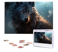 1000 Pieces Wooden Puzzles for Adults, Fantasy Wolf Personalized Jigsaw Puzzle Interesting Custom Photo Puzzles Gift for Holiday Birthday Wedding Anniversay